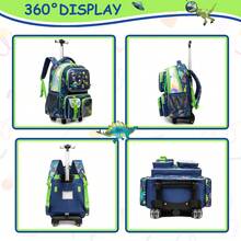 Mochila con ruedas para niños con lonchera y estuche de lápices, set de 3 piezas de equipaje escolar para viajes y regreso a clases - Ver 4