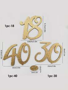 1 pieza Decoración de número de madera con brillo dorado, 18º, 30º, 40º, 50º, 60º, 70º Aniversario, Decoración de sobremesa para Aniversario, Cumpleaños, Boda, Fiesta Temática, Fiesta de Jubilación, Fiesta de Vacaciones, Acción de Gracias, Día de San Valentín, Boda de Otoño, Decoración de Fiesta Temática