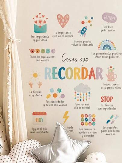 1 pegatina de pared extraíble de PVC de 30*60cm, pegadera decorativa de elementos de dibujos animados DIY, adecuada para dormitorio, sala de estar, estudio, comedor, baño, decoración de paredes del hogar