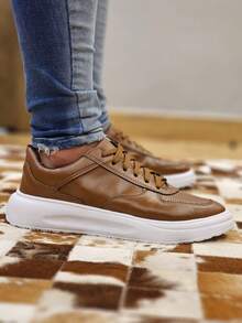 Men's Casual Modern Minimalist Sneakers Soft Versatile Sapatenis - Rỉ Nâu - Xem 6