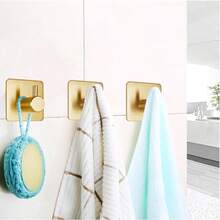 MiLaiWP Bộ phụ kiện phòng tắm bằng thép không gỉ bao gồm thanh treo khăn, giá treo giấy vệ sinh, móc treo tường, móc treo áo choàng, móc treo áo khoác cho bộ phụ kiện phòng tắm 6/3 chiếc - Vàng - Xem 11