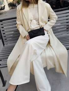 Autumn/Winter New Fashion Women's Loose Fit Elegant Wool-Blend Double-Breasted Windbreaker Coat