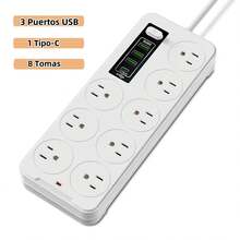 Multi-Contact Power Strip With 3 Ports, 1 Type-C, 2-Meter Cable - 查看 1