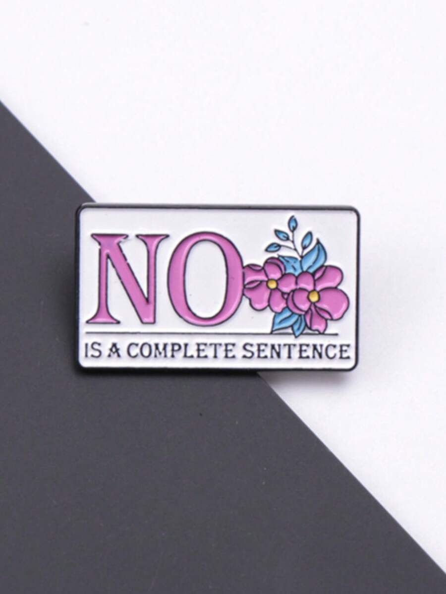 1 件“NO”珐琅翻领别针，创意花朵胸针配饰，男士礼物，领带夹办公室配饰衬衫夹克珠宝圣诞节万圣节衣服别针有趣可爱教师礼物服装配饰包饰