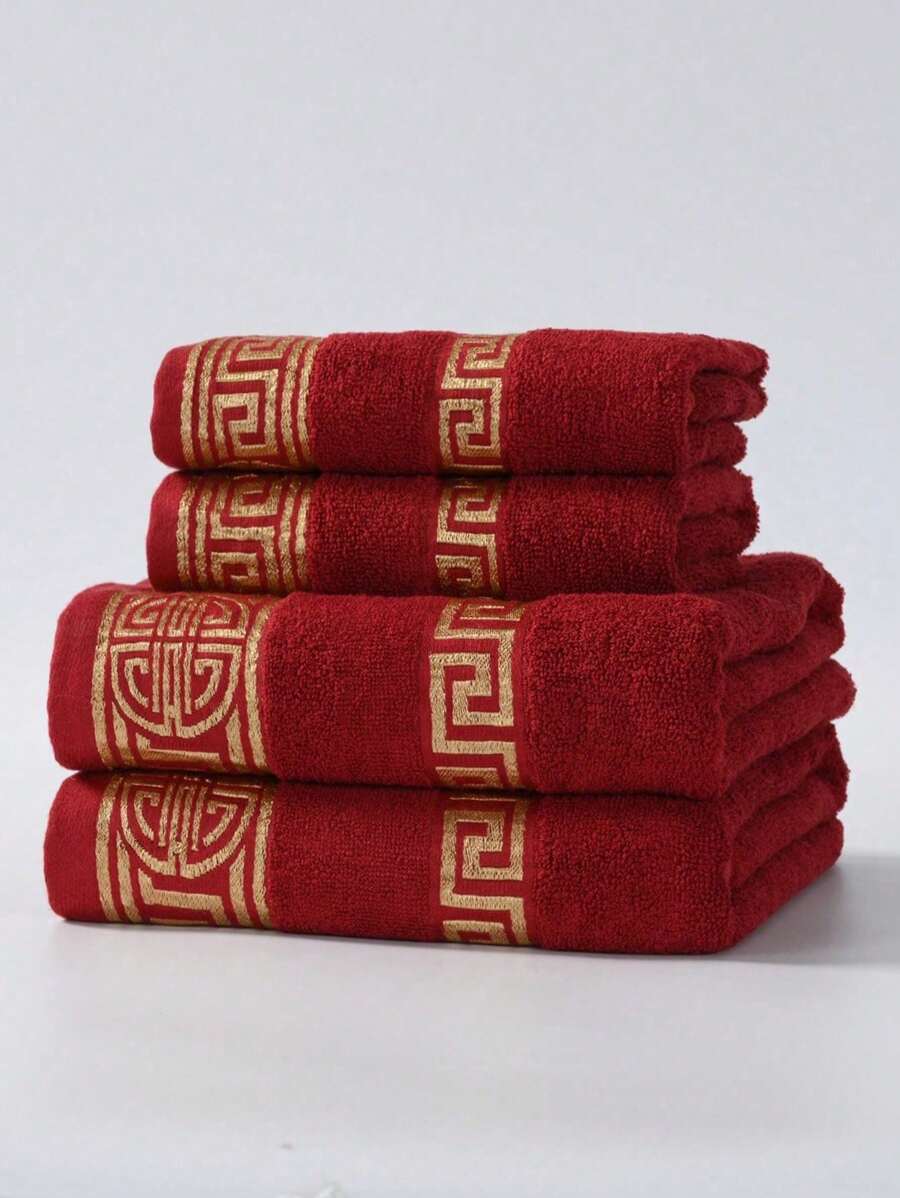 1pc Luxury Classic Jacquard Gold Thread Embroidered Soft, Absorbent, Non-Shedding, Lightweight Bath Towel, Suitable For Couples, Home, Bathroom, Pool, Hotel, Adult High-End Absorbent Quick-Dry Hair/Face Towel, Or 70*140cm Wrap Towel Shower Towels For Beaty Salon, Hotel Sports,Home Essentials, Towel, Skin Care