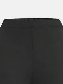 2 件青少年女孩端庄印花套装，短袖宽松喇叭裤柔软两件套，夏季休闲装，女孩套装 - 白色 - 查看 4