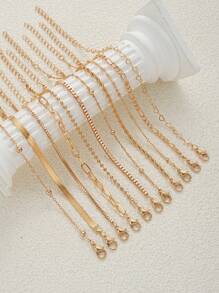 11/7pcs Fashionable, Elegant, Delicate, Retro Multilayer Stacking Bracelet Set With Pearl Beads, Faux Gems, Geometric Shapes, Waxed Cord, Snake Chain, Braided Chain, Box Chain, Smooth Links, Minimalist Style, Suitable For Holidays, Parties, Dates, Gifts, Daily Wear