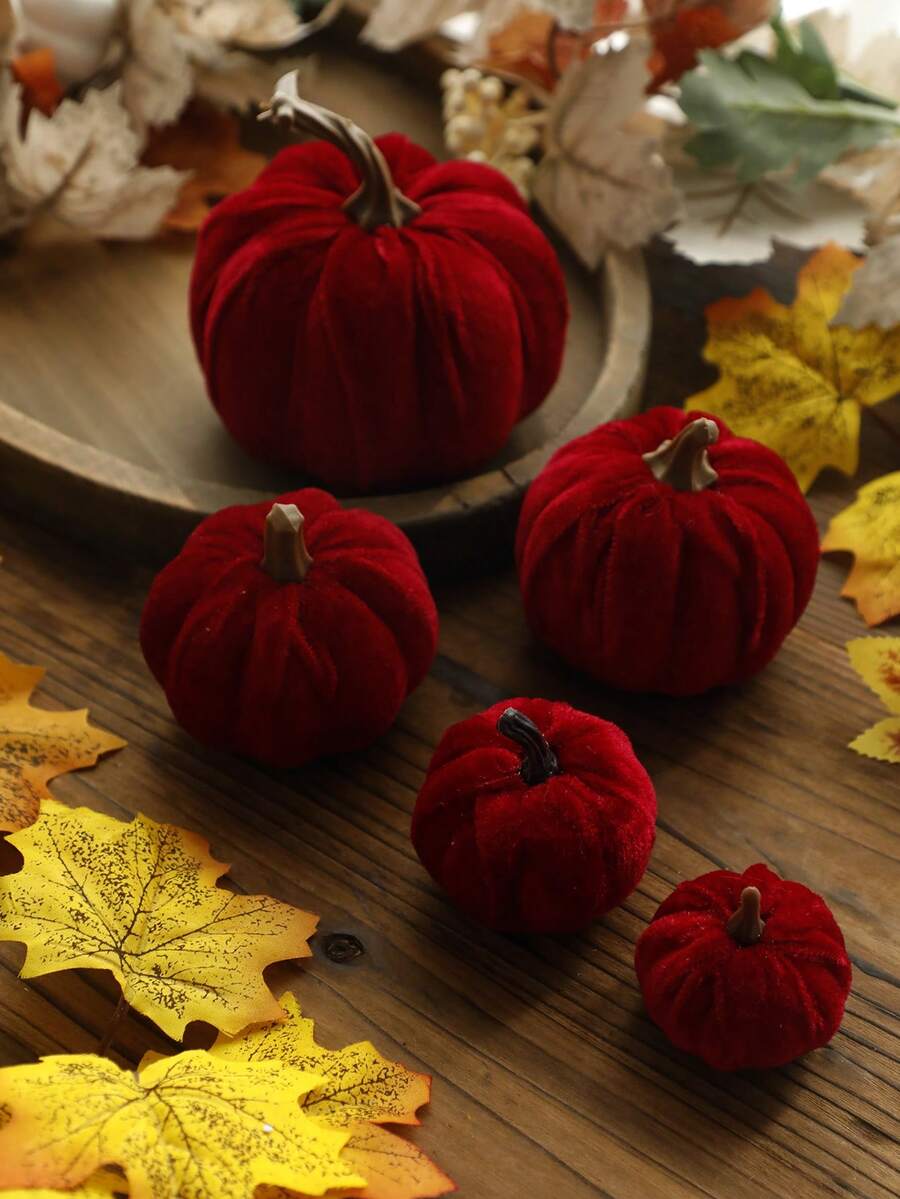 1 quả bí ngô trang trí bằng nhung polyester, trang trí mùa thu hoạch và Lễ Tạ ơn, bộ bí ngô nhân tạo, thích hợp để trang trí bàn nhà, phụ kiện trang trí theo mùa và ngày lễ.