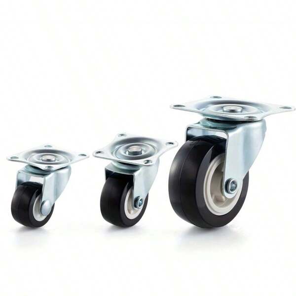 4pcs Heavy Duty Swivel Casters, Suitable For DIY Manufacturing, Durable Metal Structure, Great For Office Cabinets, Workbenches, Storage Boxes And Sliding Doors