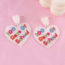 4/2pcs Colorful Pencil, Book Acrylic Stud Earrings, Cartoon Dangle Earrings, Suitable For Teacher's Day, Graduation, Back To School, Party, Street Style, Vacation, Daily Wear, Halloween, Christmas (No Card Included)