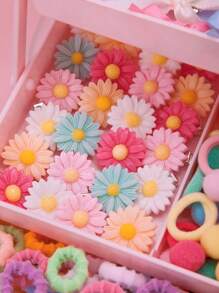 586件多色蝴蝶结发夹套装，时尚简约发带，马尾辫夹，绒球发带，送给女孩的礼物，适合学生、表演、派对