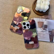 Funda para phone 13, 14, 15 y 16. Funda de alta calidad con exquisito diseño multicolor de corazón de terciopelo y textura brillante tipo glaciar. Compatible con phone 13, 14, 15 y 16 Pro - Blanco - Ver 6