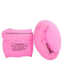 2pcs/Set Children Inflatable Arm Bands - Durable PVC Swimming Pool Floats, Orange, Pink, Blue And Light Blue - Multicolor - View 10