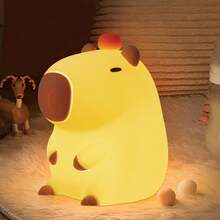 美西螈小夜灯，可爱水豚，快乐企鹅软硅胶灯，带可调光定时器可充电，LED小夜灯，卧室桌上礼物，床头装饰，适合生日、派对、婚礼、圣诞节