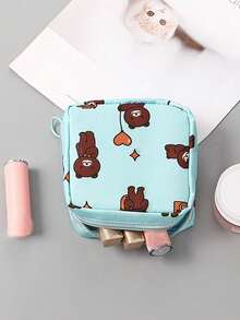 Cartoon Sanitary Napkin Storage Bag, Waterproof Sanitary Napkin Storage Bag, Large Capacity Sanitary Napkin Storage Bag, Portable Menstrual Tool Kit, Reusable Portable Menstrual Bag, Back To School Student Sanitary Napkin Storage Bag, For Storing Sanitary Napkins, Pads And Tampons, Must-Have For Girls, Travel Must-Haves, Back To School Must-Haves, Lipstick Storage Bag, Gifts For Womentravel Essentials Bag For School Vacation Holiday Supplies Makeup Bag Travel Bag For Women