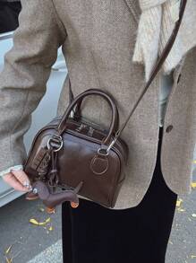 Ins博主同款腊肠犬巧克力小众个性棒球车钥匙扣包挂情侣编织挂绳吊坠背包装饰钥匙扣包包万圣节汽车饰品女 - 咖啡 - 查看 2