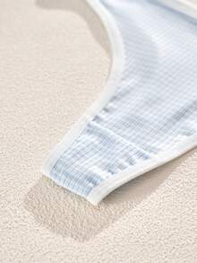 4 件装女士性感低腰丁字裤，采用纯色聚酰胺针织面料，舒适透气的 V 型内裤，蝴蝶结细节女士内裤 - 彩色 - 查看 7