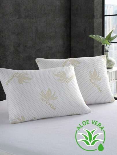 Made In Turkey Aloe Vera Kussen 50x70 Cm 100% Polyester Filling, Hypoallergenic Breathable Sleep