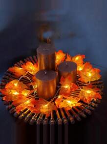 LED 枫叶灯串 8 种照明模式秋季家居装饰枫叶花环带灯电池供电灯串，感恩节万圣节秋季装饰室内户外秋季万圣节装饰灯家居装饰派对装饰万圣节装饰房间装饰万圣节花园装饰礼物仙女