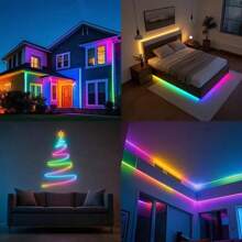 0,2m - 5m RGB flexibles Neon-Schild, USB-betrieben mit Fernbedienung, Mehrfarbenwechsel, zum Selbstgestalten für TV-Hintergrund, Wohnzimmer-Dekoration, Spielzimmer, Weihnachts- und Halloween-Dekoration