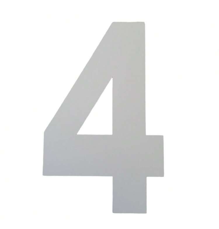 5 CM STAINLESS STEEL HOUSEHOLD NUMBERS WITH MIRRORED FACE - 白色 - 查看 5