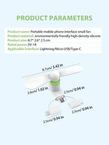 CLUBLU 1个便携式手持手机风扇，夏季迷你降温风扇 - 彩色 - 查看 8