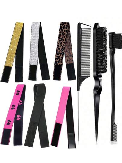 Elastic Bands With Comb For Wig Band For Edges Elastic Band For Lace Frontal Melt Lace Melting Band For Wigs Adjustable Wig Bands For Keeping Wigs In Place Edge Wrap To Lay Edges Grip Wig Accessories