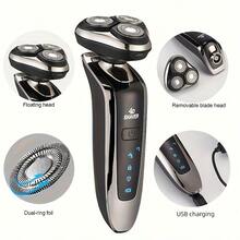 男士电动剃须刀，干湿两用3D电动剃须刀，可充电旋转式剃须刀，父亲节送给爸爸、丈夫、男友的理想礼物，600mAh电池容量