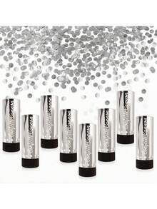 3 kolorowe papierowe konfetti, wielokolorowe papierowe konfetti, ręcznie robione, skręcane, dekoracje na przyjęcie z okazji ukończenia szkoły, ślubu, urodzin, ogłoszenia płci, Nowego Roku, Dnia Matki, uroczystości ukończenia szkoły i innych okazji - Srebro - Zobacz 1