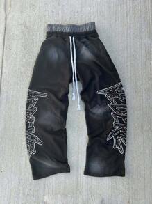 Men's Streetwear Jogger Pants - Drawstring Waist Baggy Hip Hop Trousers With Wide Leg