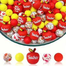 25pcs 15mm Round Silicone Beads, DIY Craft Materials - Teacher's Day And Back To School Gift Set, Suitable For Pens, Necklaces, Key Chains, Birthday, Holiday, Father's Day, Mother's Day Gifts - Campus Series - View 11