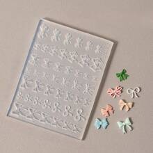 1 khuôn silicon tái sử dụng hình trái tim và nơ 3D, chất liệu trong suốt, có thể tạo hình ngôi sao và vỏ sò, khuôn khắc móng, dụng cụ trang trí làm đồ trang sức DIY, khuôn trang trí móng 3D dễ thương. - Nhiều màu - Xem 8