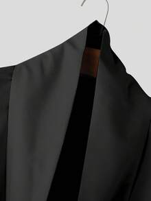 INCERUN Men Cowl Neck Buttons Puff Long Sleeve Pleated Party Casual Loose Blouse Office Work Solid Shirt Tops - màu đen - Xem 7