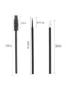 300 Stücke Wimpernverlängerungs-Set, Einweg-Wimpernbürstchen, Micro-Applikator-Pinsel, Maskara-Bürsten, Lippenpinsel für Wimpernverlängerung, Tattoo, Lippenstift-Auftrag (Schwarz)