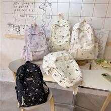 The New Japanese-Style Fresh And Artistic Versatile Large-Capacity Bowknot Printed Backpack Is Suitable For Students To Go To School, Attend Classes, Study Independently, And Commute. It Is Also A Great Holiday Gift For Ladies.