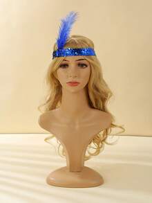 1 件 20 世纪 20 年代风格的羽毛头带，羽毛尺寸随机，适合女性单身派对、万圣节