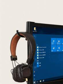 1 个耳机挂钩，适用于 PC 耳机、显示器、桌子、墙壁，紧凑而坚固的耳机支架提供安全支撑并节省空间，适用于学校用品，返校