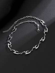 1 件男士多功能嘻哈不对称钛钢火焰吊坠项链，时尚百搭男士珠宝，适合日常佩戴、派对、礼物