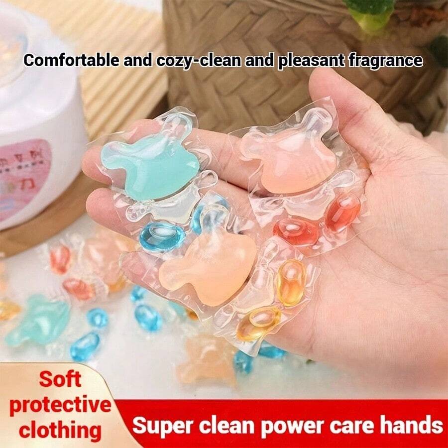 50 szt. perełek do prania o zapachu jaśminu, 5 w 1, długotrwały zapach, dogłębne czyszczenie, płyn do płukania tkanin, neutralne pH, odpowiedni do tkanin, płyn, dodecylosiarczan sodu, niezbędny środek do czyszczenia w domu, świeży zapach jaśminu - Wielokolorowe - Zobacz 1