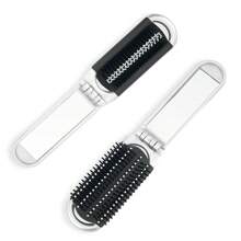 Joyluck 女士专用梳子，镜面梳一体式便携折叠梳迷你户外便携银色发梳，化妆梳，返校，旅行度假必备，女士发饰