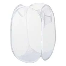 Cesta de Ropa Sucia Esqueleto Ventilada Plegable Fácil Almacenamiento Portátil Gran Capacidad Cesta de Ropa - Blanco - Ver 9