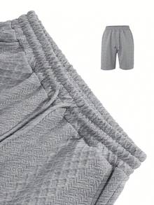 Men's Casual Sports Suits Men's Shirts And Shorts For Summer - Xám - Xem 7