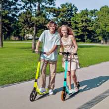 Kick Scooter For , 200mm Big Wheels Scooter For Adults With Disc Brakes, Adult Scooter With Carry Strap And Double Shock Absorption, Foldable Scooters For Teenagers15 - Lake Blue - View 8