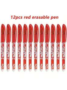 12支装可擦凝胶笔 - 3种颜色（5支黑色、5支蓝色、2支红色），带笔夹，0.5毫米细笔尖，速干墨水，适合办公、学生及日常使用，符合人体工学的笔握，书写流畅。 - 套裝 - 查看 14