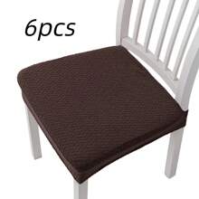 6pcs Dining Chair Cover, T-Shaped Long Grid Jacquard Chair Cover, Detachable And Washable Furniture Protection Cover, Dining Table Chair Cover, Household Cover, Home Chair Cushion Cover, Suitable For Decoration In Restaurants, Living Rooms, Bedrooms, Offices, And Hotels