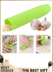 1 pieza Pelador de ajo de silicona - Herramienta de cocina rápida y fácil - Mango ergonómico, duradero, apto para lavavajillas, accesorio multiusos para preparación de alimentos, práctico pelador de cilindro de ajo - Multicolor - Ver 1