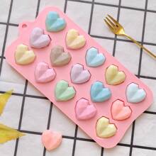 1pc 15-Cavity Heart Shaped Silicone Chocolate Mold, Heart Candy Cookie Mold