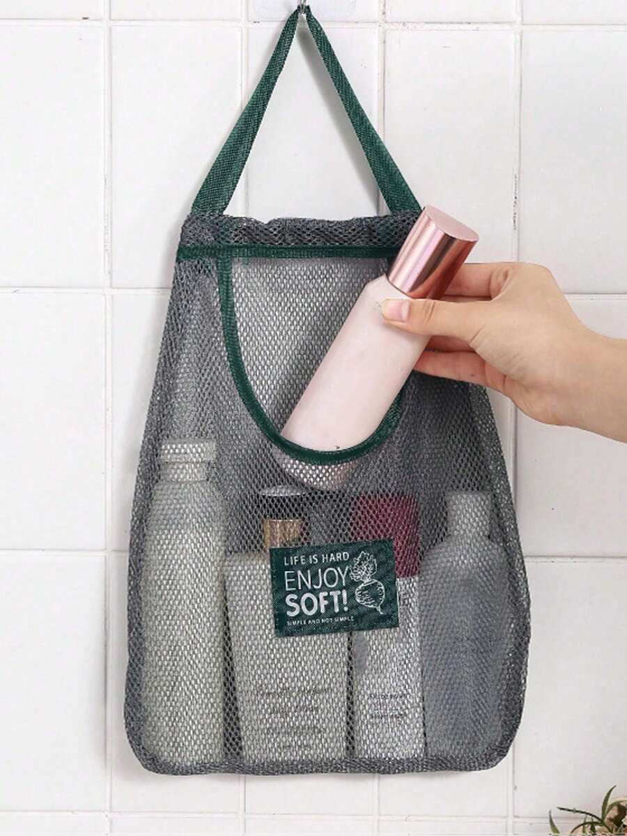 Túi đựng đồ dùng nhà tắm lưới di động - Túi đựng đồ dùng nhà tắm lưới trong suốt, túi đựng đồ vệ sinh cá nhân, túi đựng mỹ phẩm, giỏ xách, túi trong suốt bền chắc, túi đựng đồ vệ sinh cá nhân, túi đựng mỹ phẩm, thích hợp cho phòng tắm ký túc xá sinh viên, phòng tập thể dục, cắm trại, túi tắm nhanh khô, unisex, có móc treo. - Nhiều màu - Xem 1