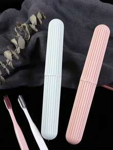 便携式牙刷盒、旅行牙刷架、塑料便携式牙刷收纳盒、户外浴室牙膏架、储物盒、整理盒、旅行洗漱杯、防尘盒、浴室配件、洗漱用品、旅行必备品、学校/假期返程用品、洗漱包、防水洗漱包、化妆包、邮轮必备品、女士旅行洗漱包、大容量男女通用浴室洗漱包 - 彩色 - 查看 7