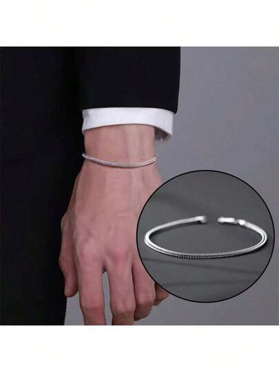 1pc Fashionable Stainless Steel Fox Tail Bracelet, Minimalist Daily Casual Accessory For Men Halloween Accessories Punk